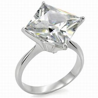 10CT CZ SOLITAIRE STAINLESS STEEL RING-sz9/10